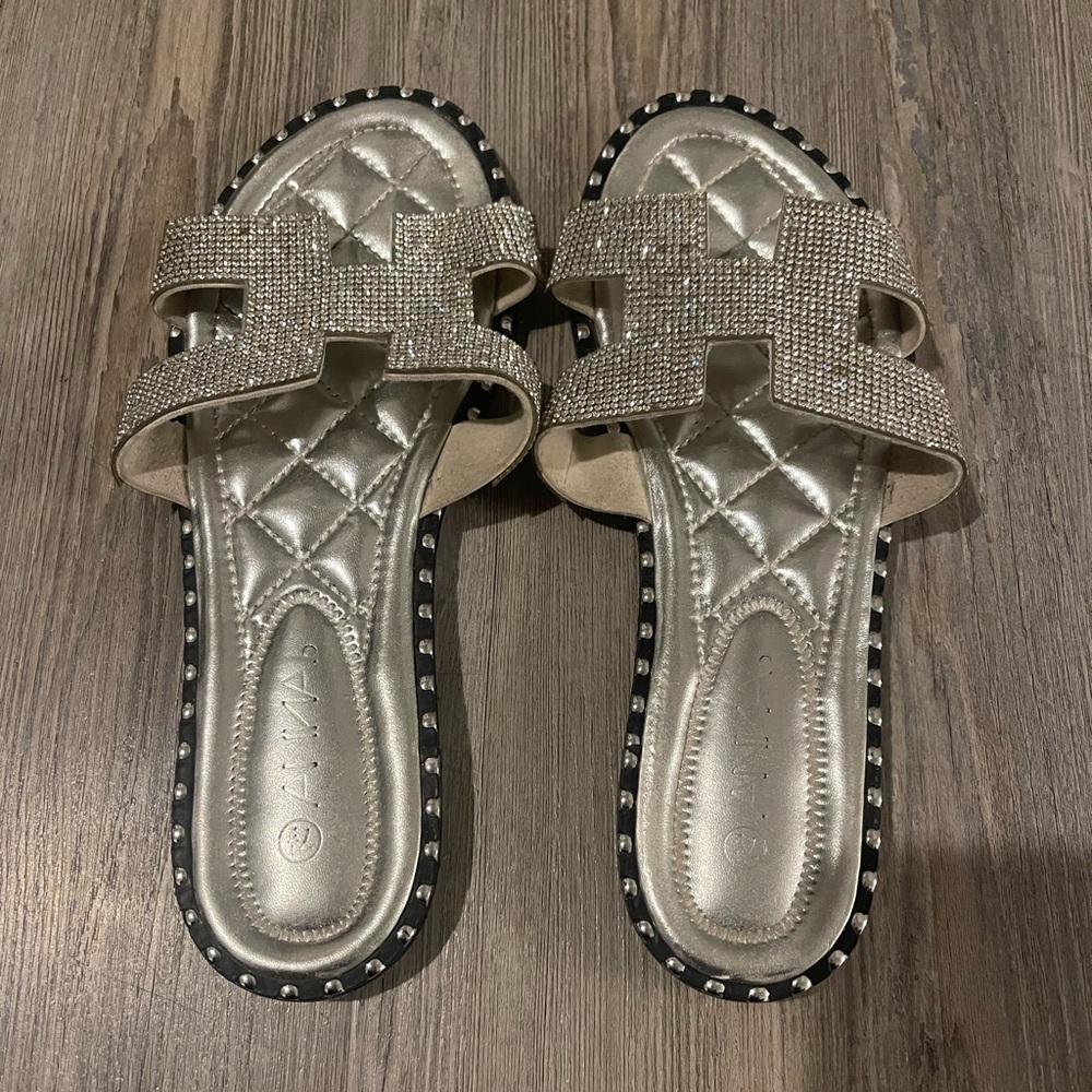 Silver sparkly sandals